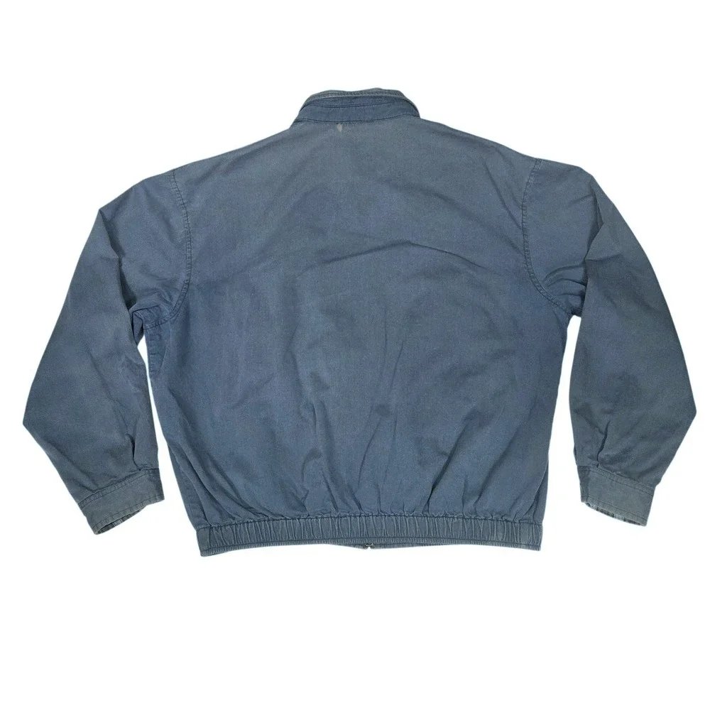 Vintage 90s Polo Ralph Lauren‎ Harrington Bomber Jacket Plaid Lined Blue Mens XL